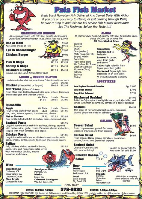 paia fish market menu